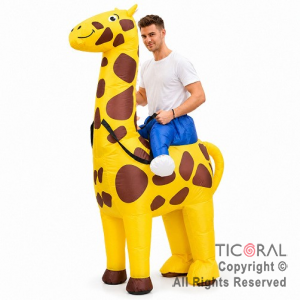 DISFRAZ INFLABLE JIRAFA PARA JINETE ADULTO 1,60 MT X 1,90 MT